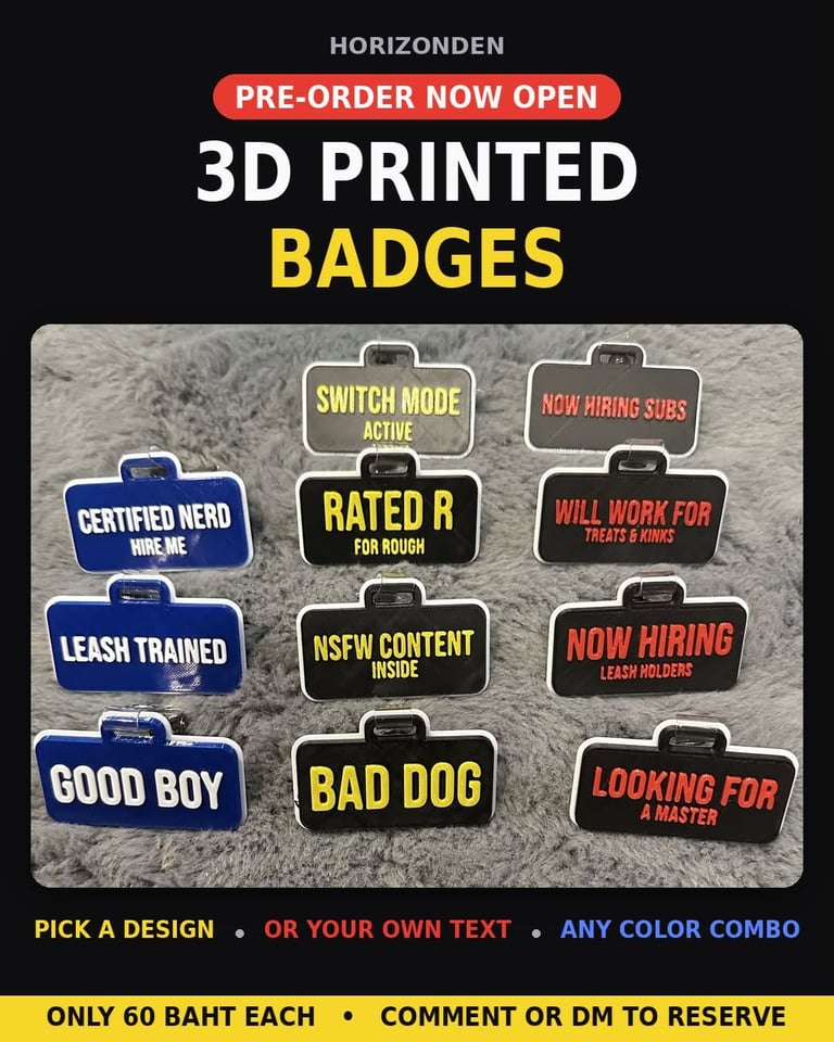 3D printed badge